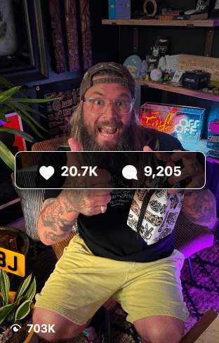 Client content result 10, showing views, likes, and comments