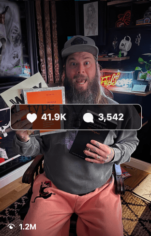 Client content result 8, showing views, likes, and comments